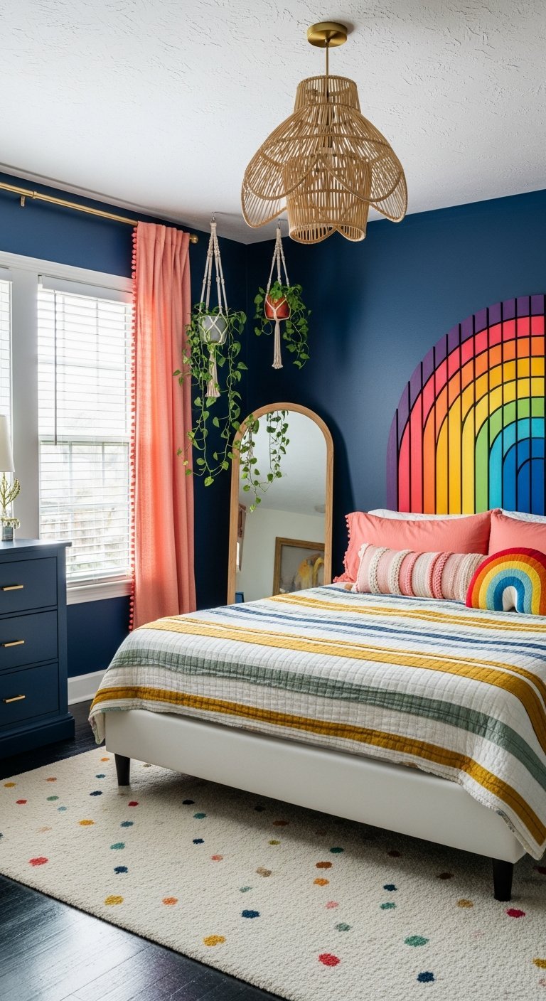 arc en ciel vif sur bleu