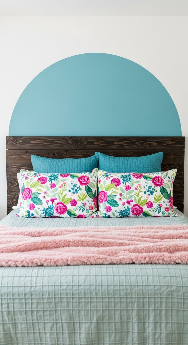 demi cercle bleu ciel lit