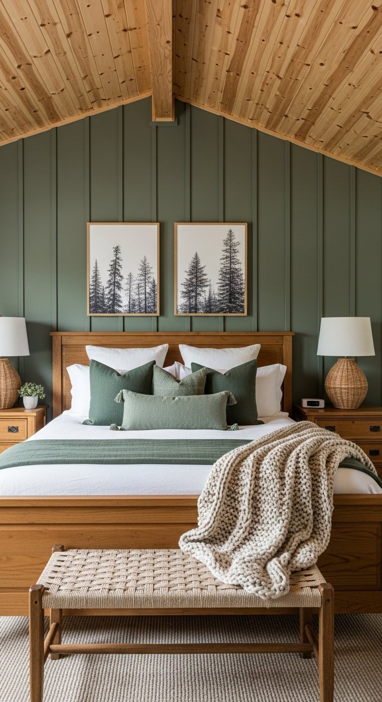 chambre sous comble bois sauge