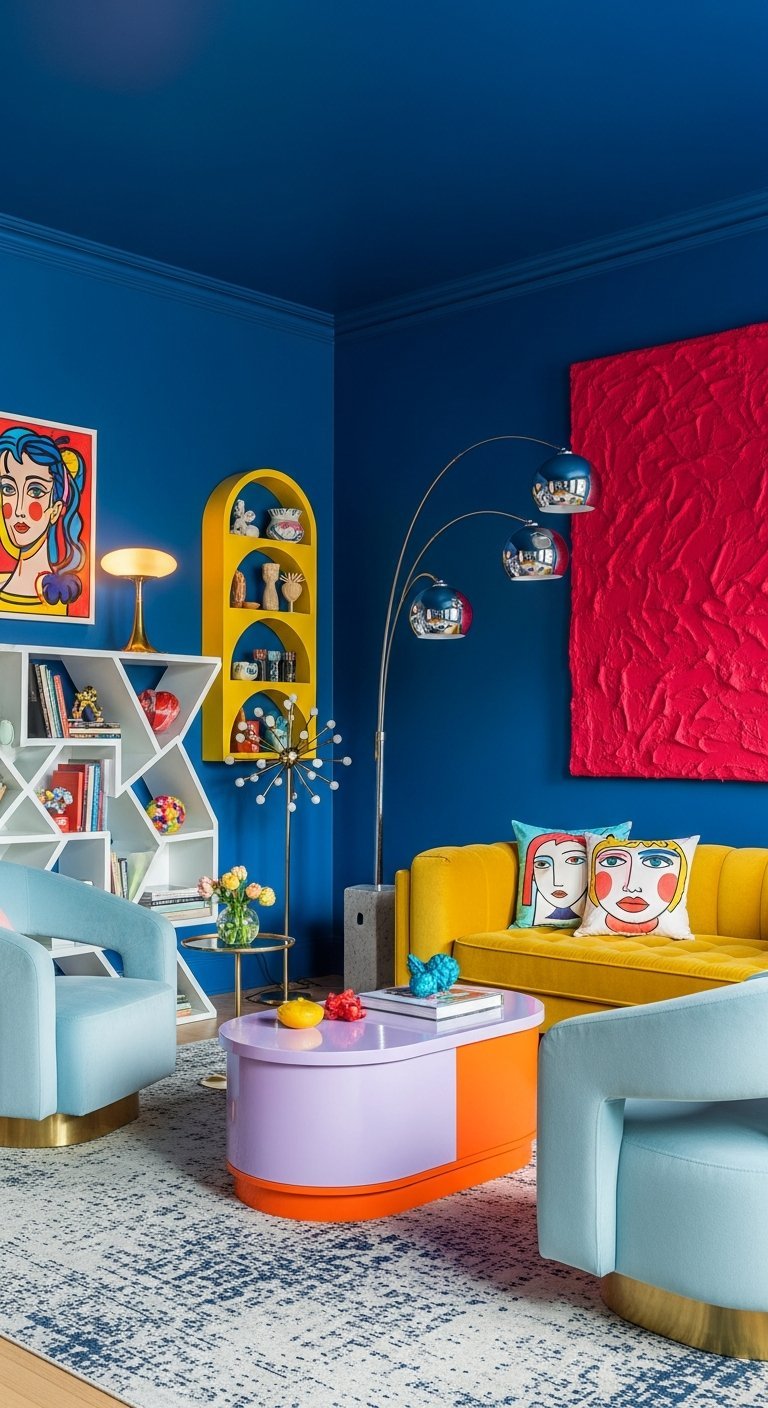 salon eclectique colore