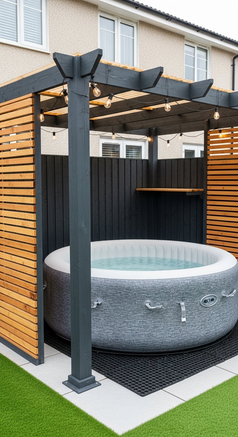 jacuzzi exterieur terrasse minimaliste moderne