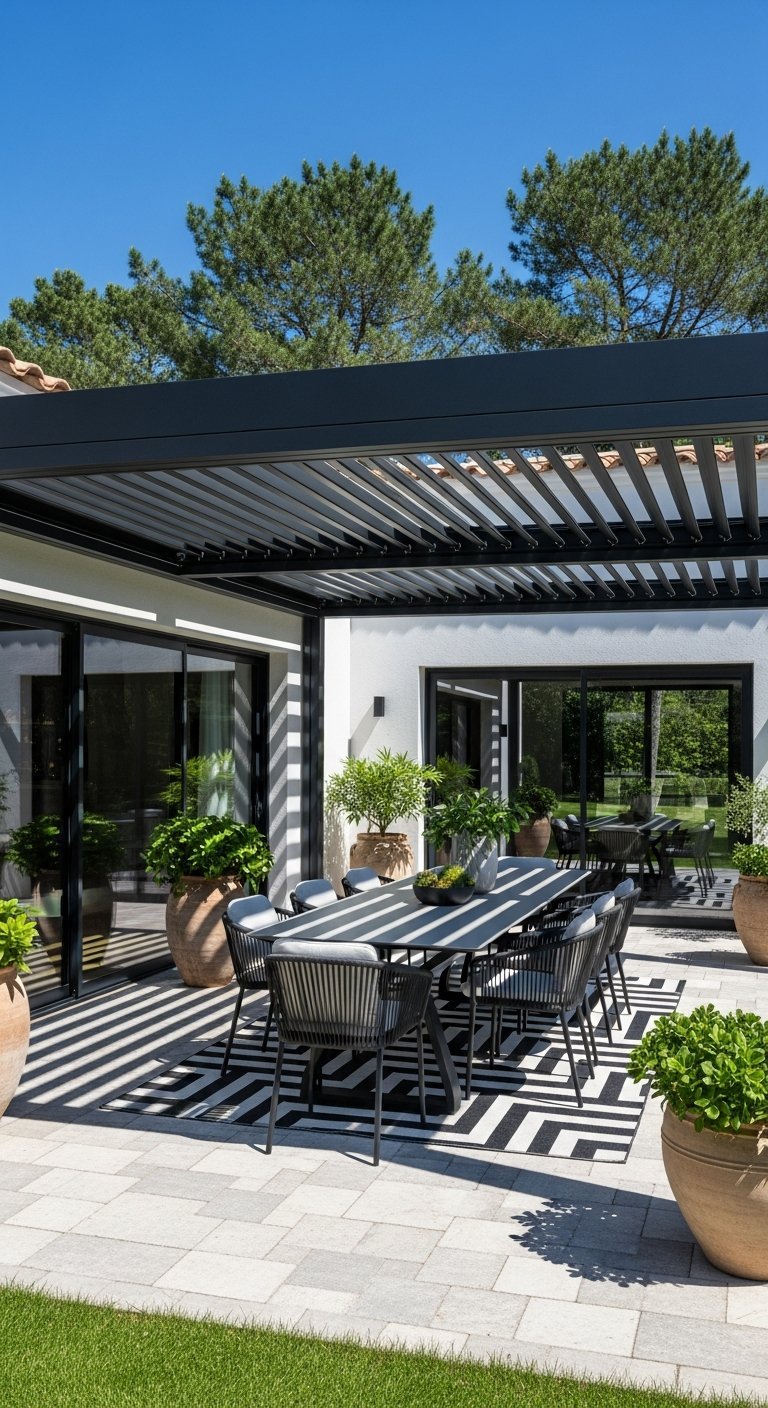 terrasse maison repas moderne