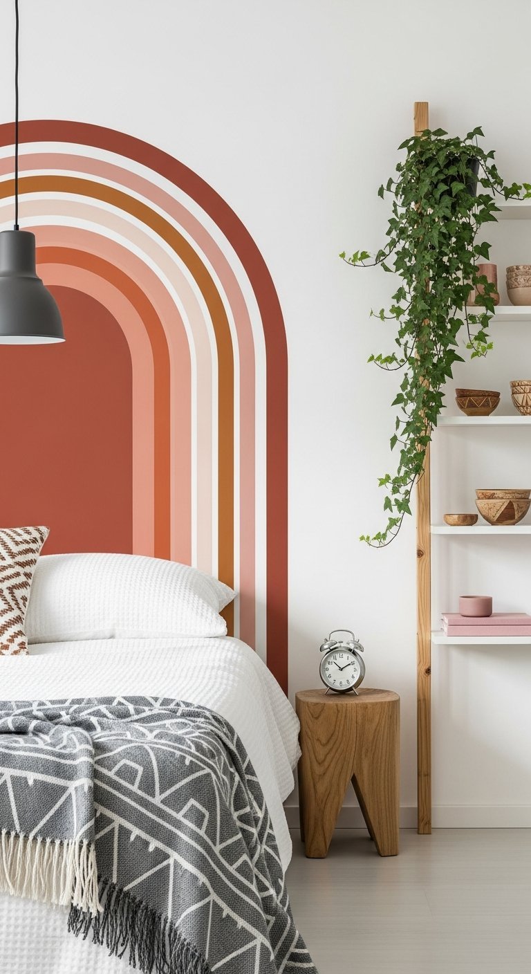 tete de lit arc en ciel retro