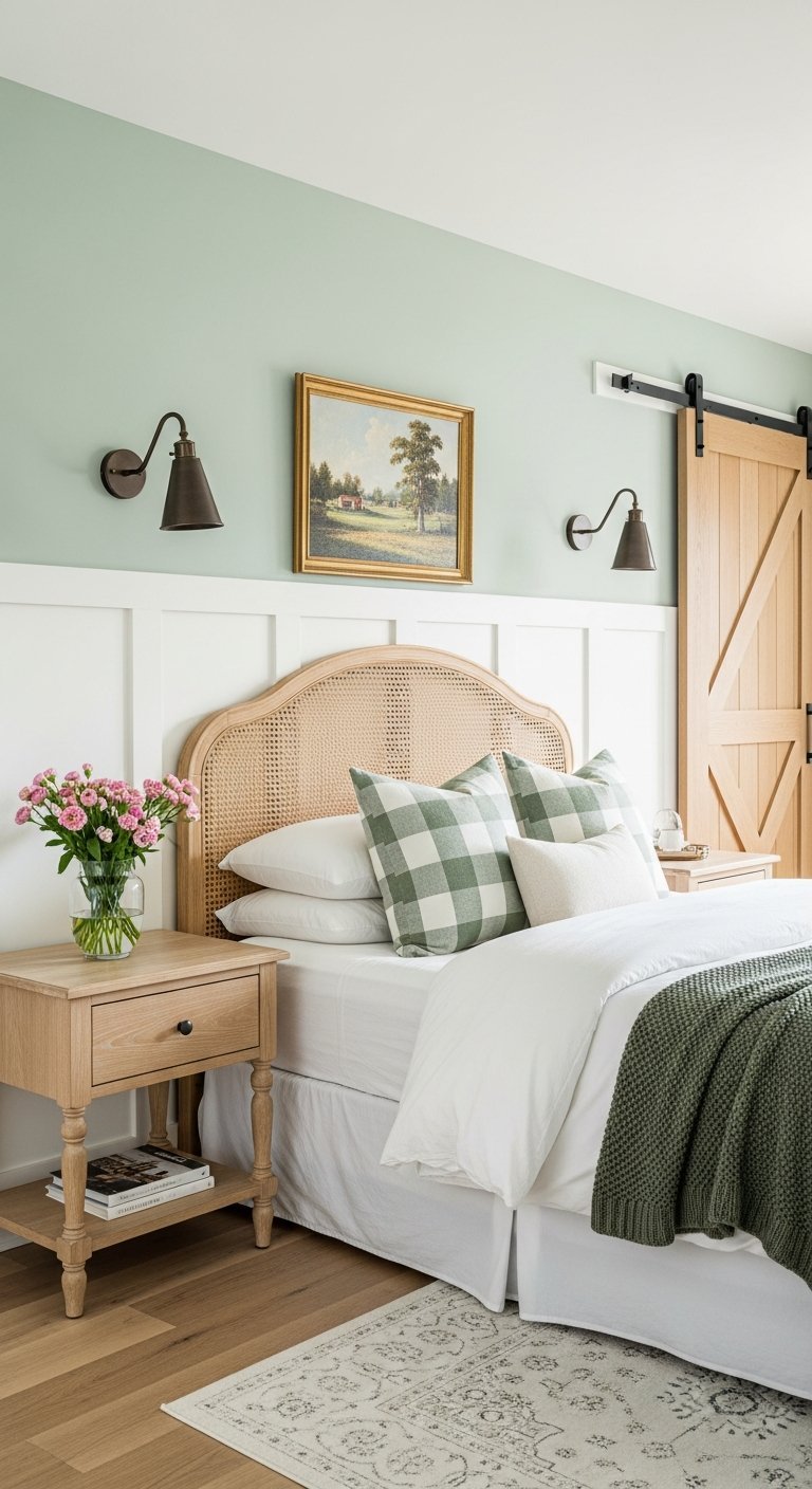 tete de lit cannage porte bois