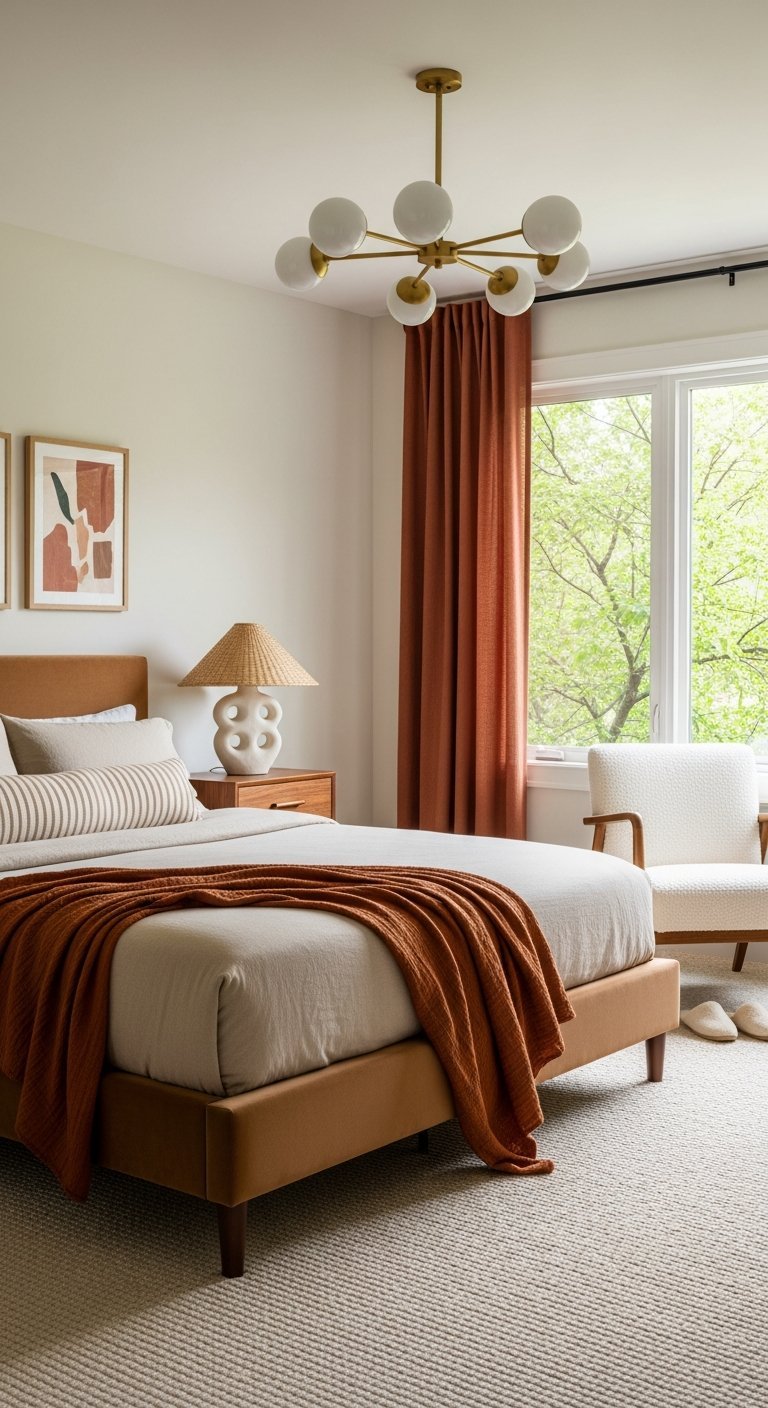 Rideaux terracotta lustre moderne