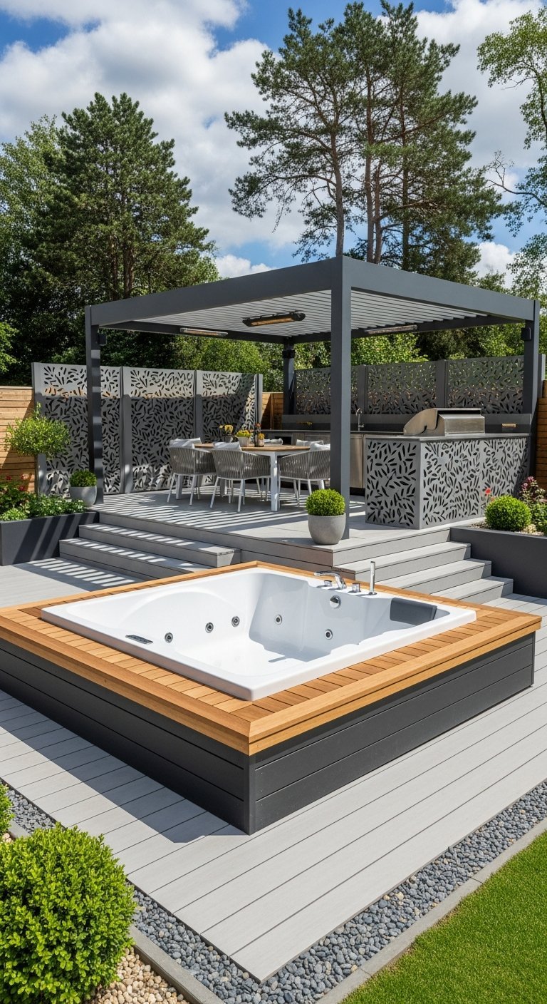 jacuzzi exterieur terrasse cuisine ete