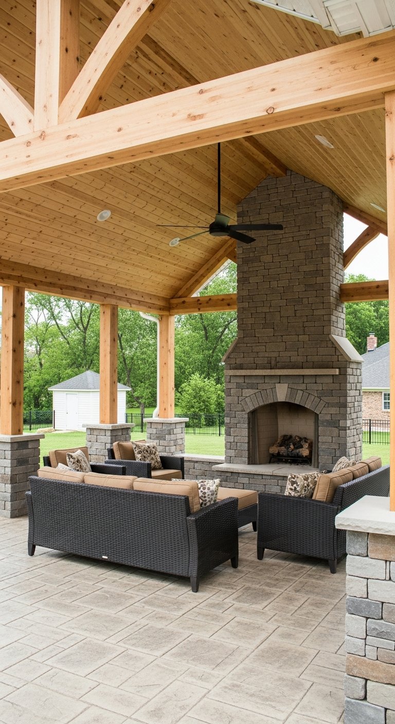 pavillon pierre rustique