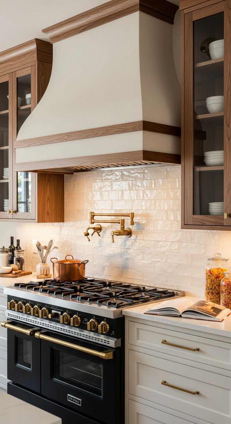 credence cuisine blanche bois hotte bois