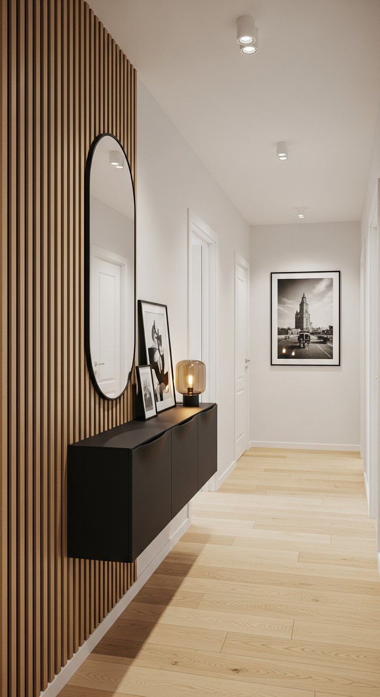 entree tasseaux bois moderne