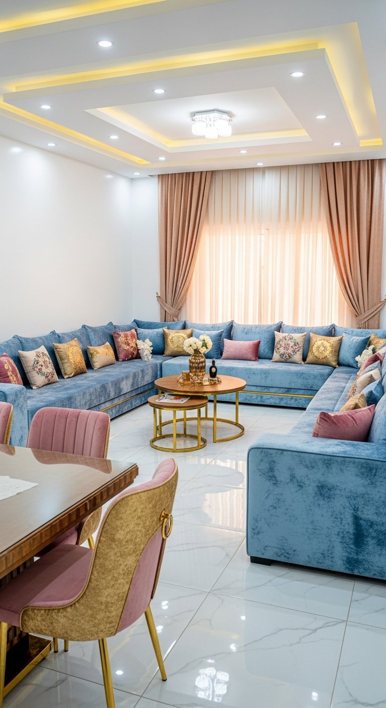 salon algerien bleu moderne u