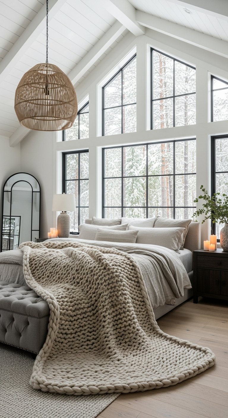 chambre vue neige cocon hiver