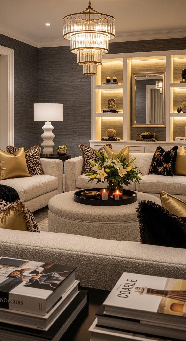 canape boucle etageres led