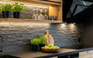 cuisine bois et noir minimalisme absolu