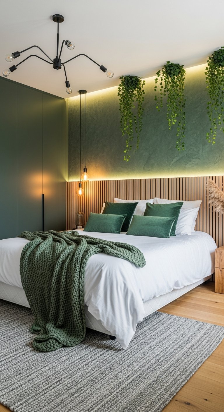 mur vegetal vert foret chambre