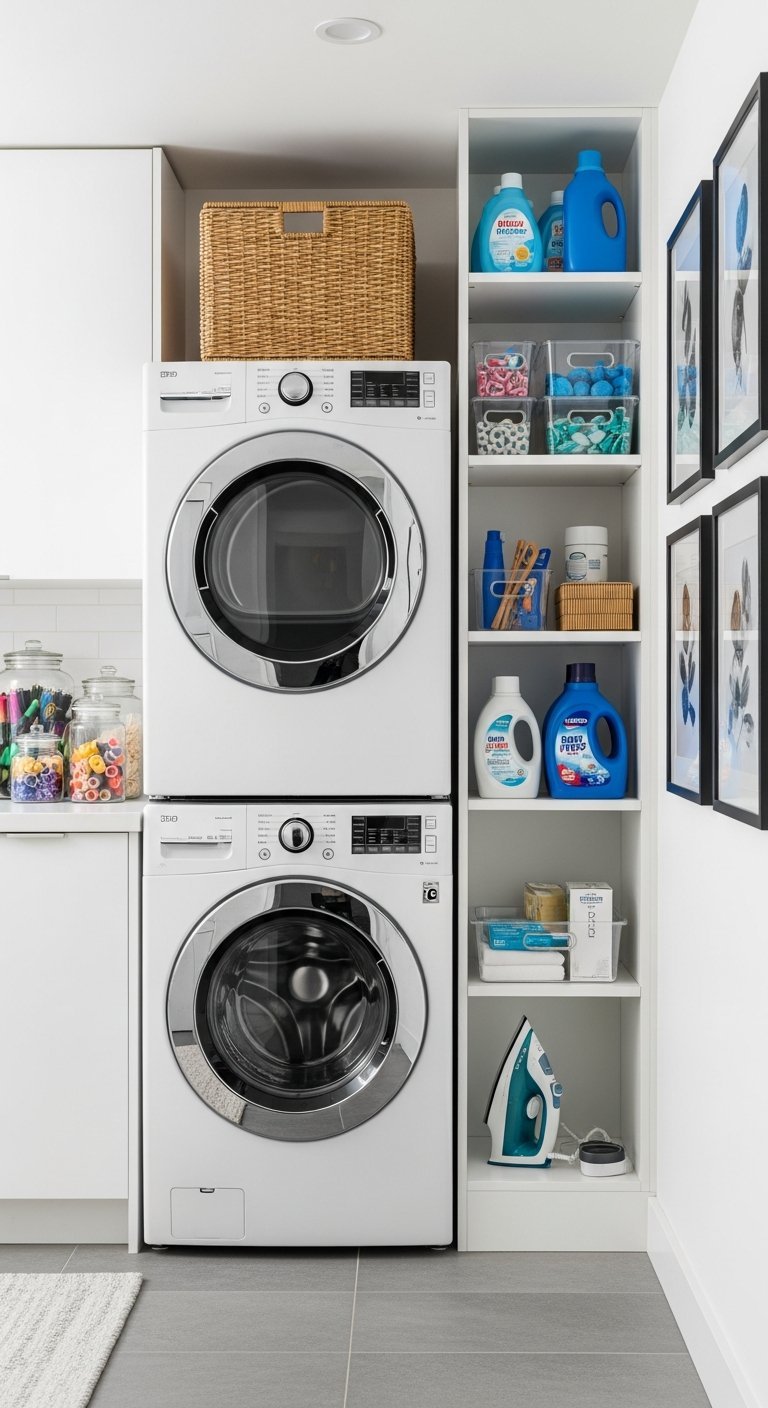 etagere verticale et roite buanderie