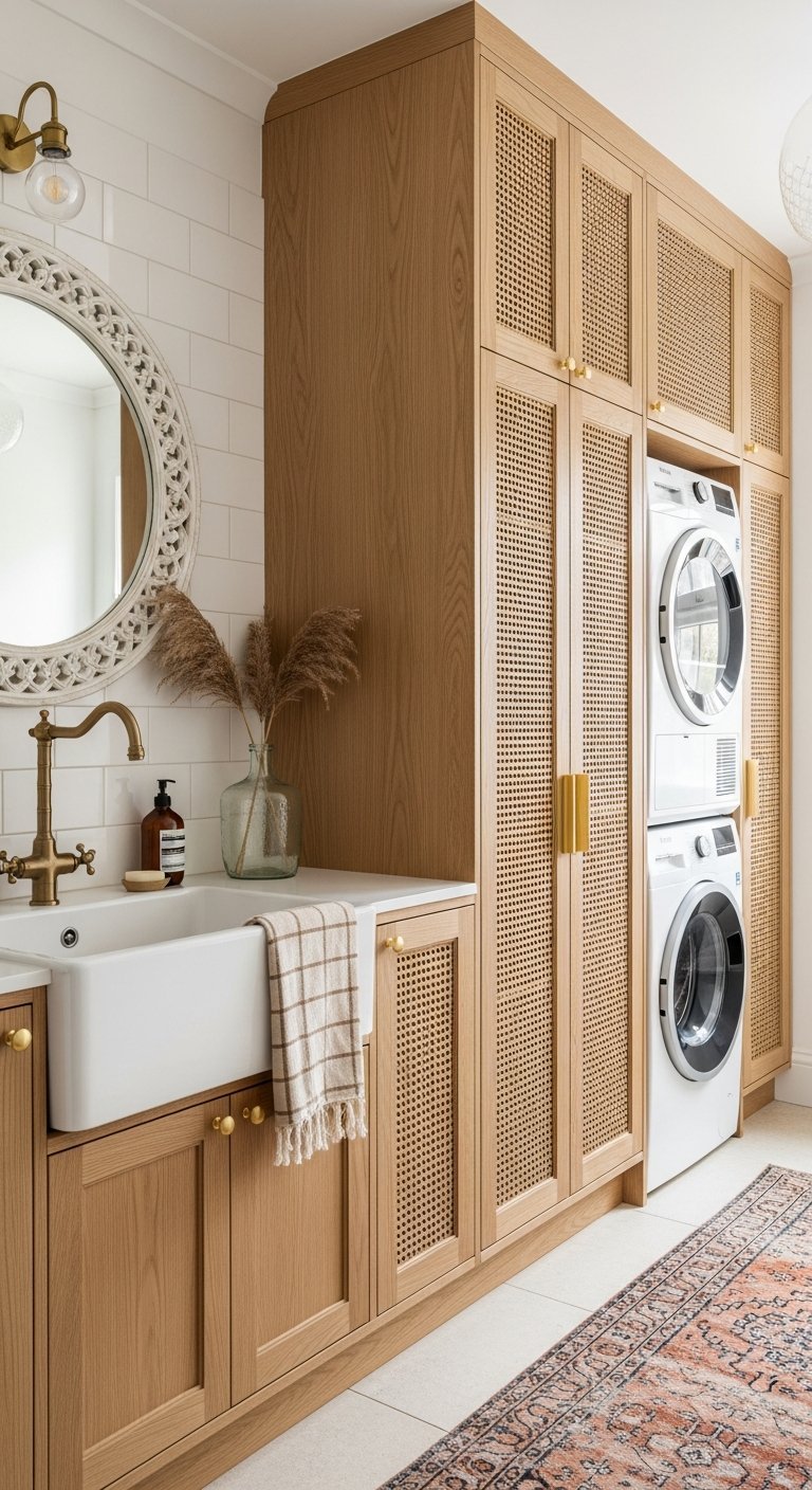 buanderie bois cannage boheme