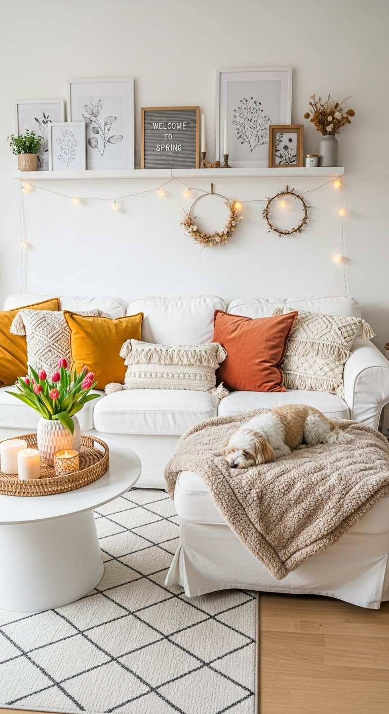 salon blanc touches jaunes