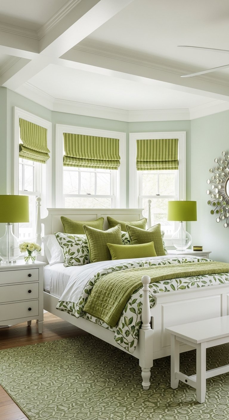 chambre lumineuse vert menthe pastel
