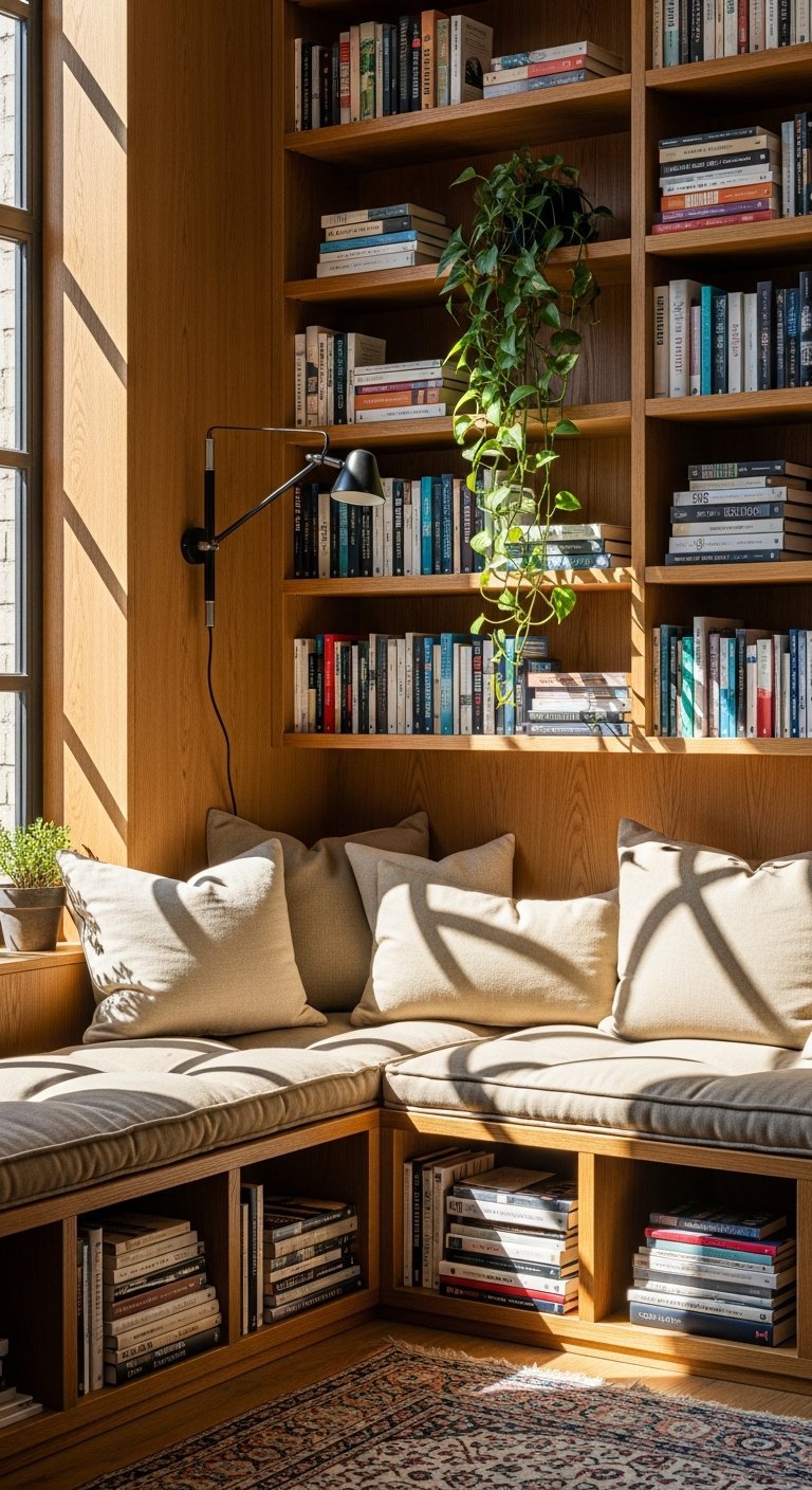 alcove de lecture ensoleillee