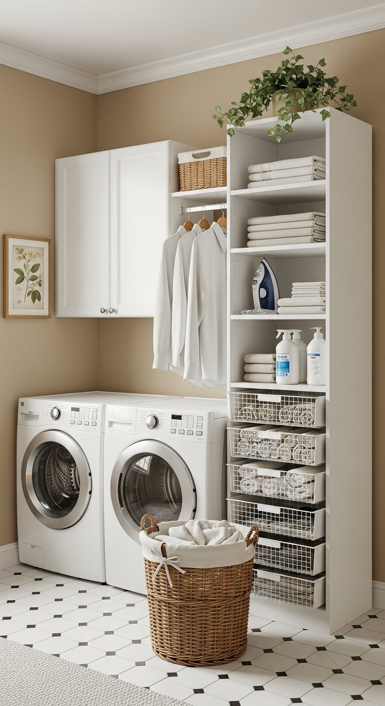 colonne rangement panier metal