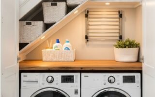 amenagement buanderie sous escalier