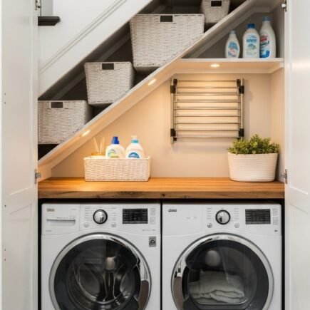 amenagement buanderie sous escalier