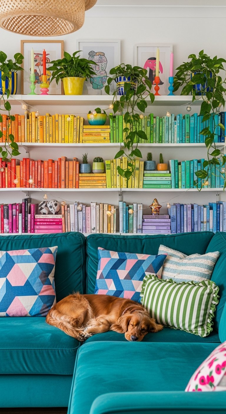 bibliotheque arc en ciel salon