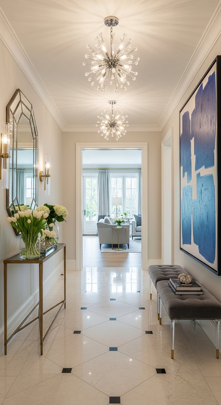 lustre etoile entree marbre