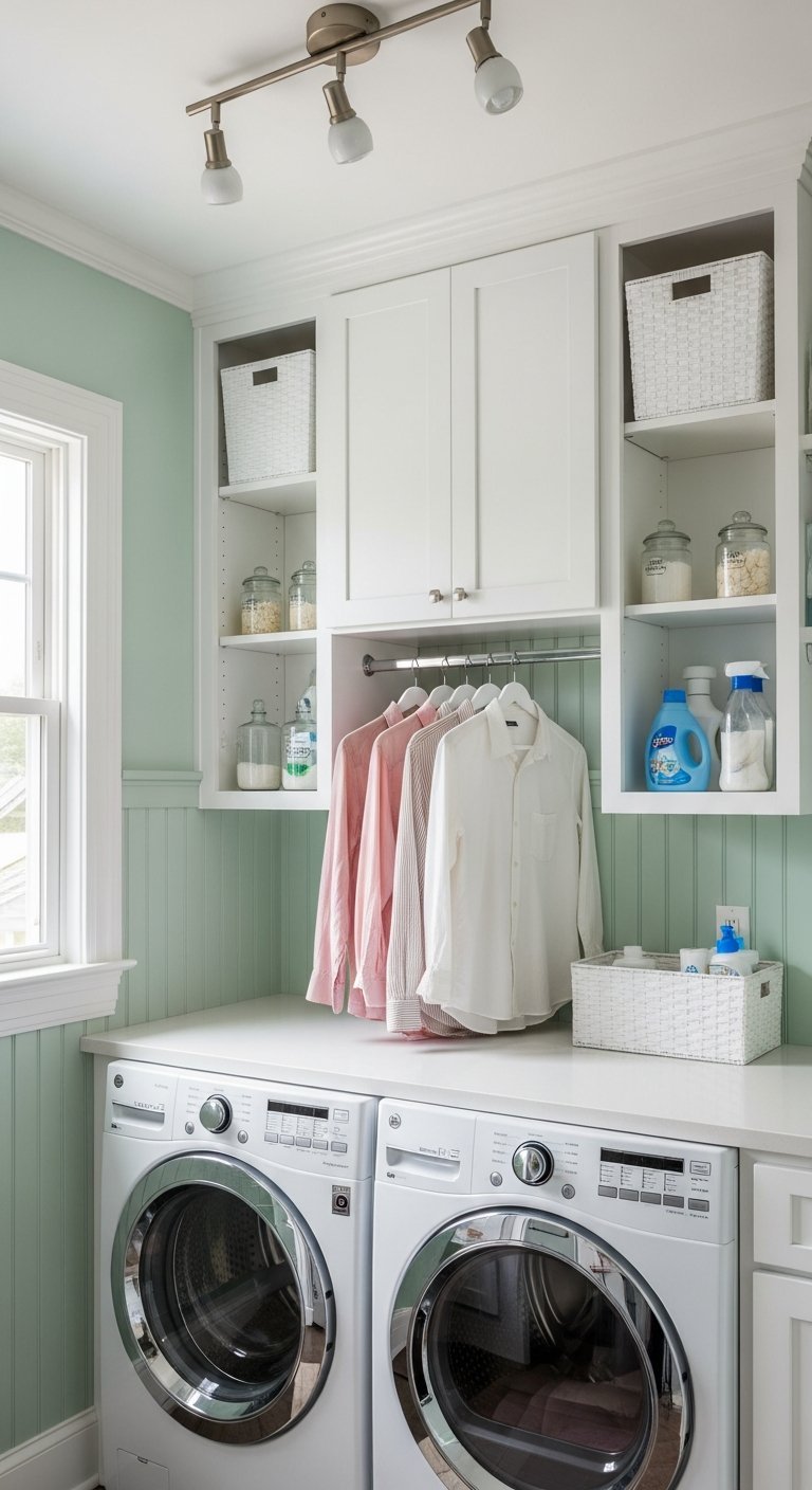 buanderie vert menthe pastel