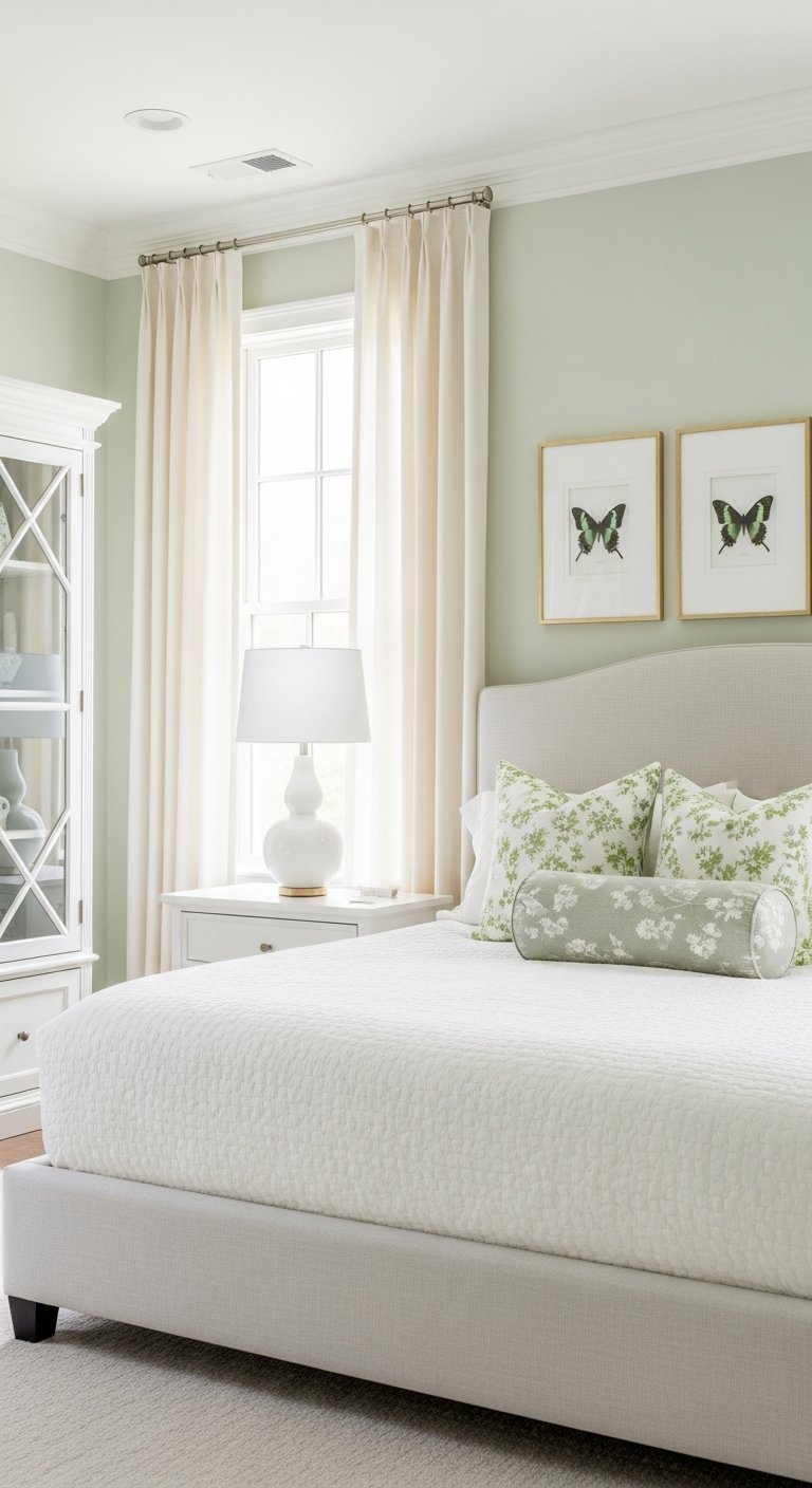 chambre printaniere vert tendre fleurs