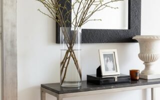 console fine miroir carre