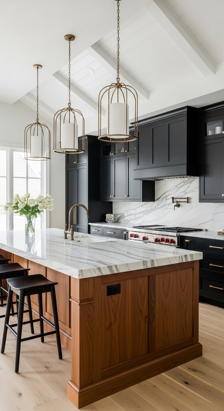 cuisine bois et noir petit espace