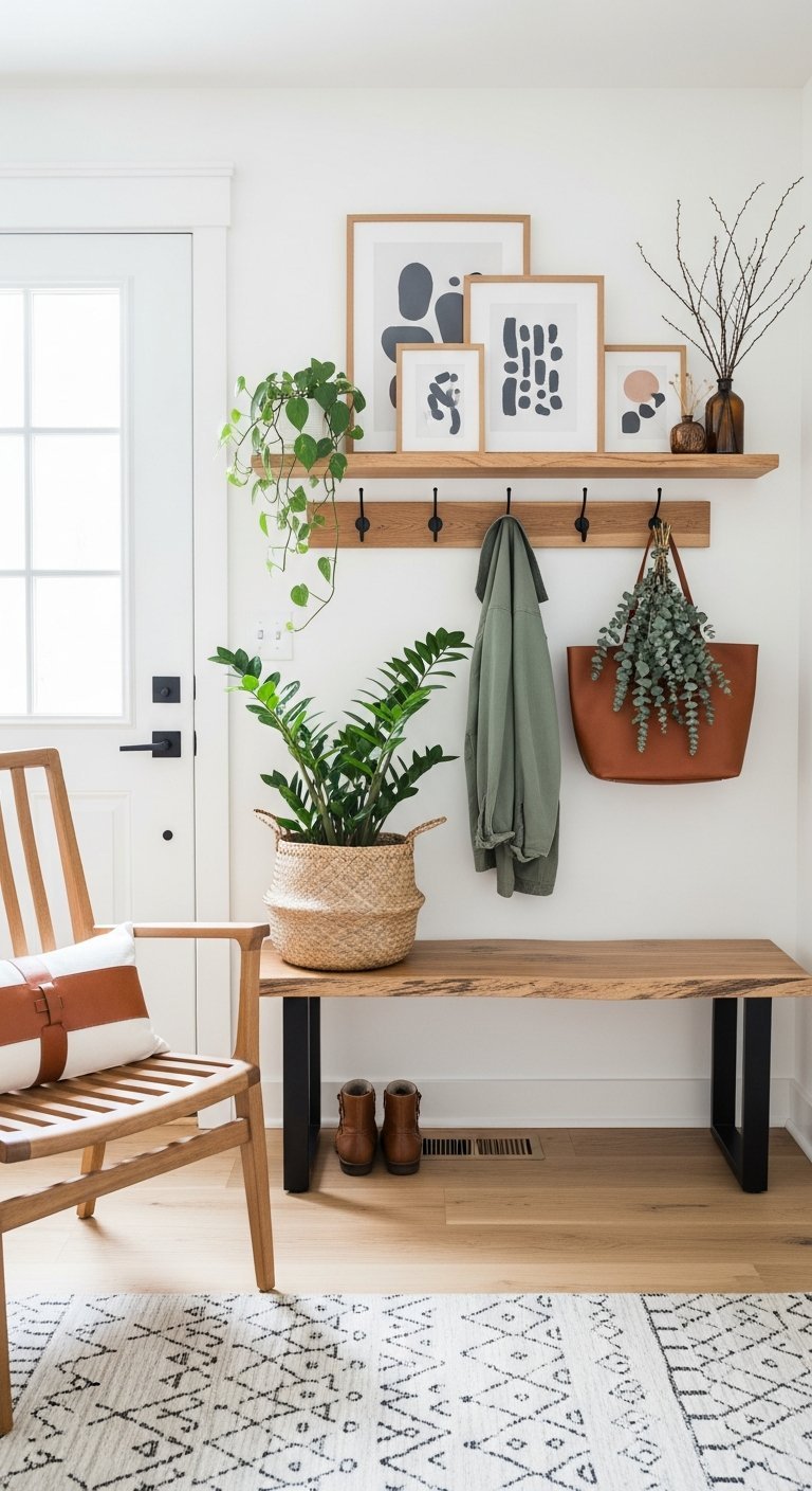 etagere bois plantes banc