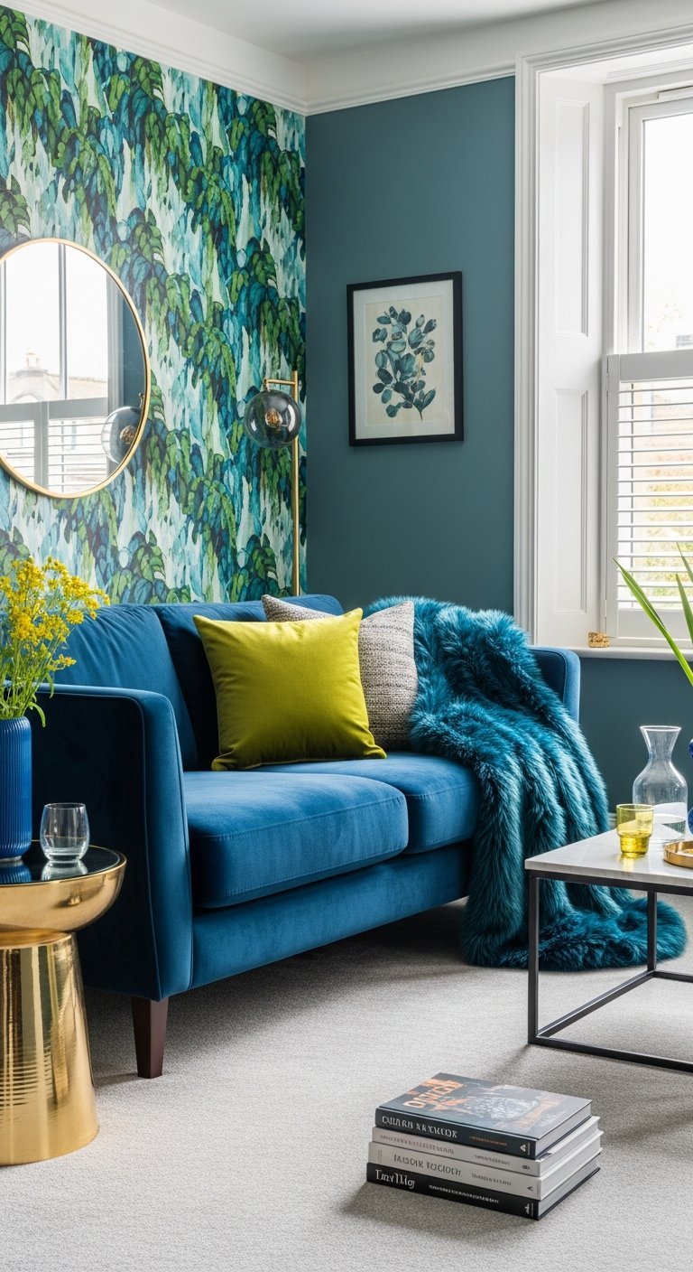 papier peint plumes paon