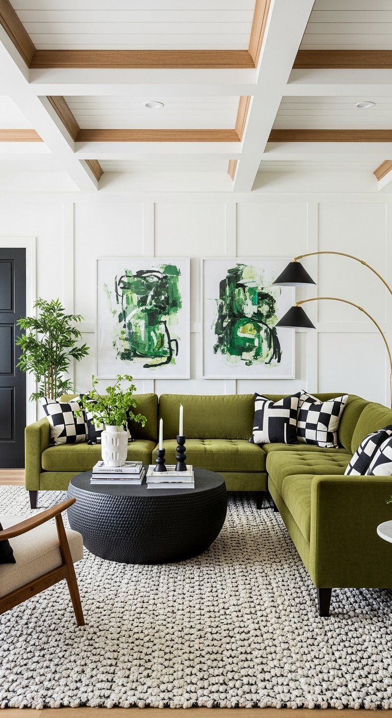 art contemporain vert mousse