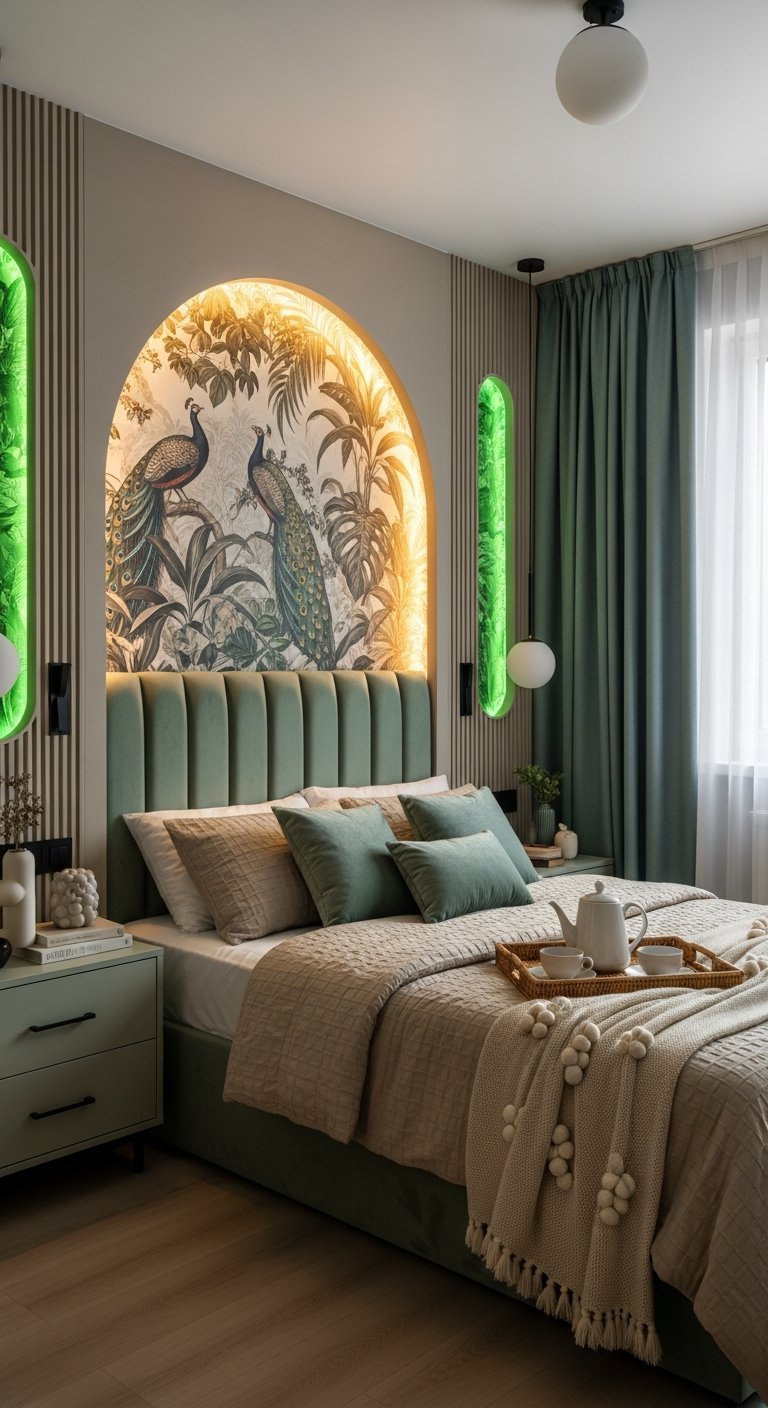 alcove papier peint jungle tropicale