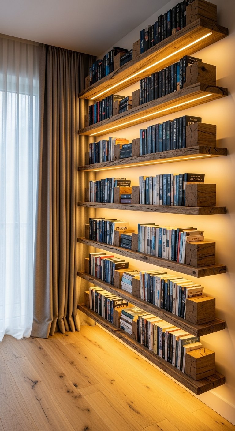 tablettes flottantes lumineuses