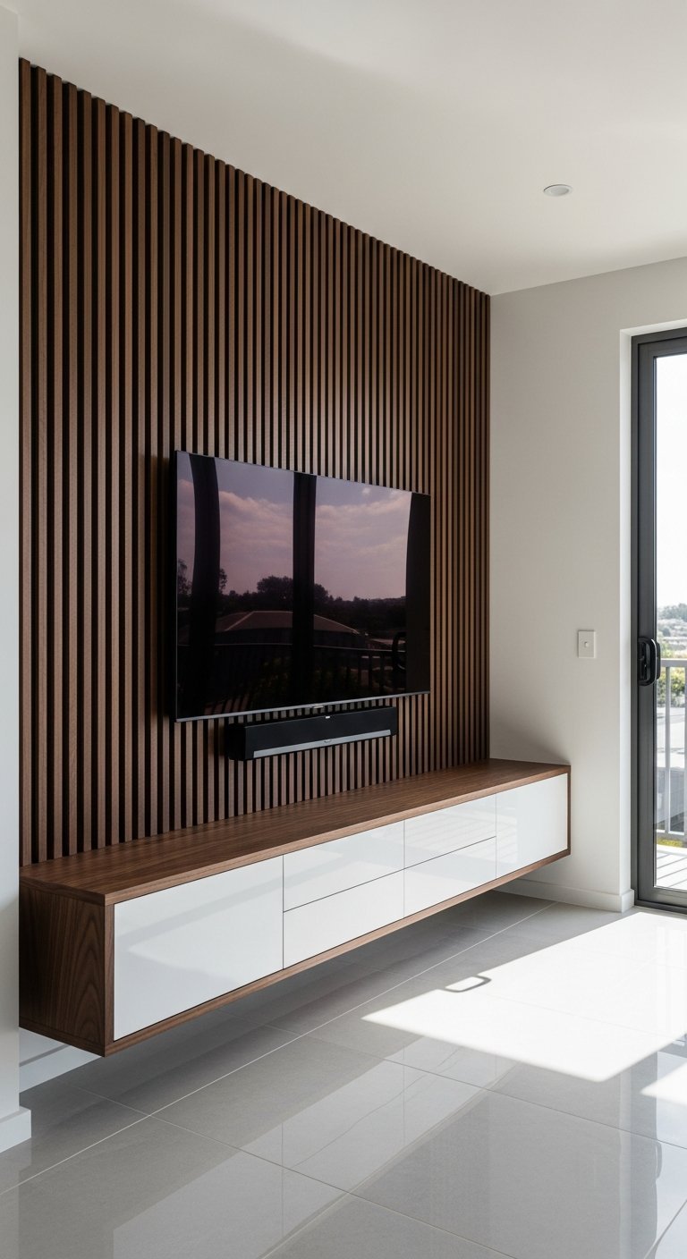 meuble tv noyer blanc