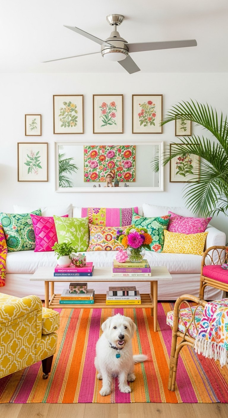 mur galerie colore salon