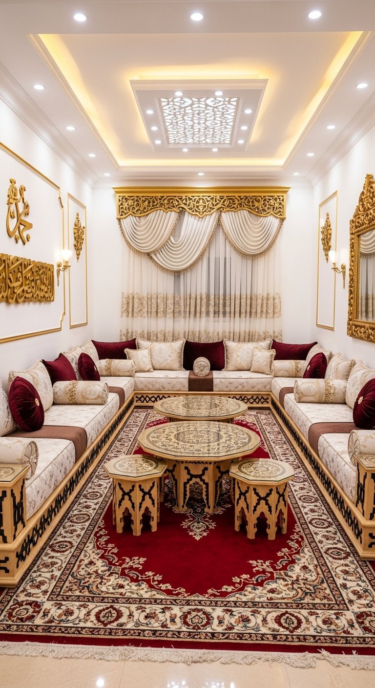 salon algerien blanc dore calligraphie