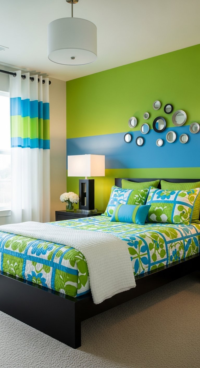 chambre verte et bleue dynamique