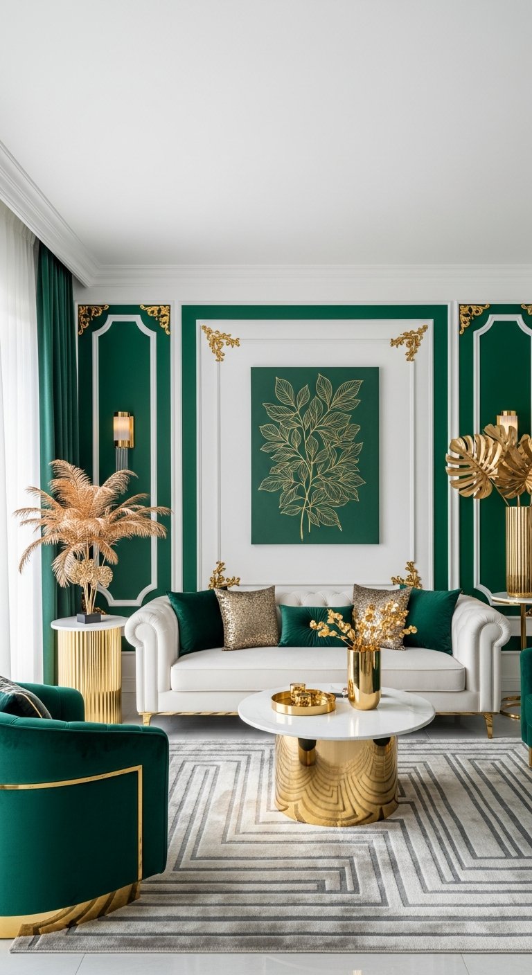 salon classique vert fonce