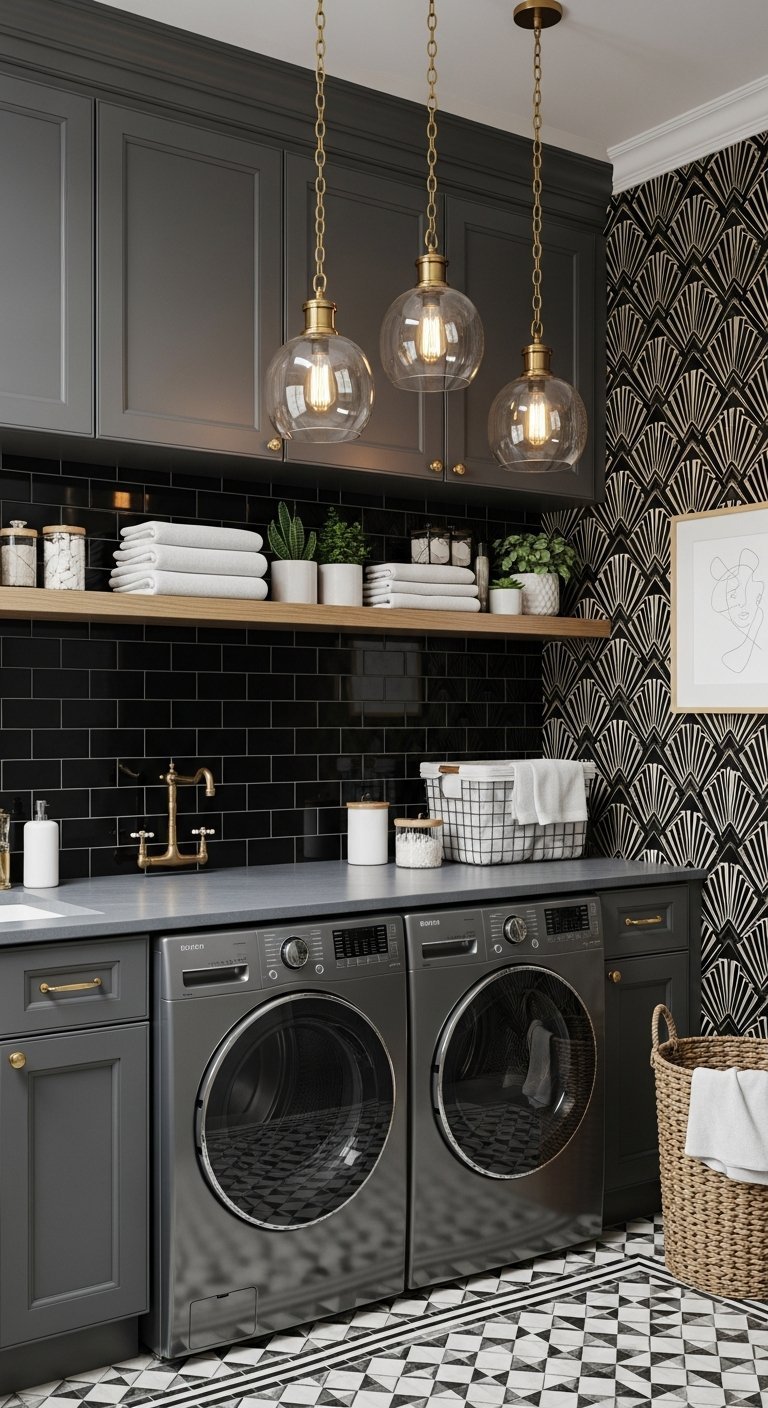 buanderie art deco noir glamour