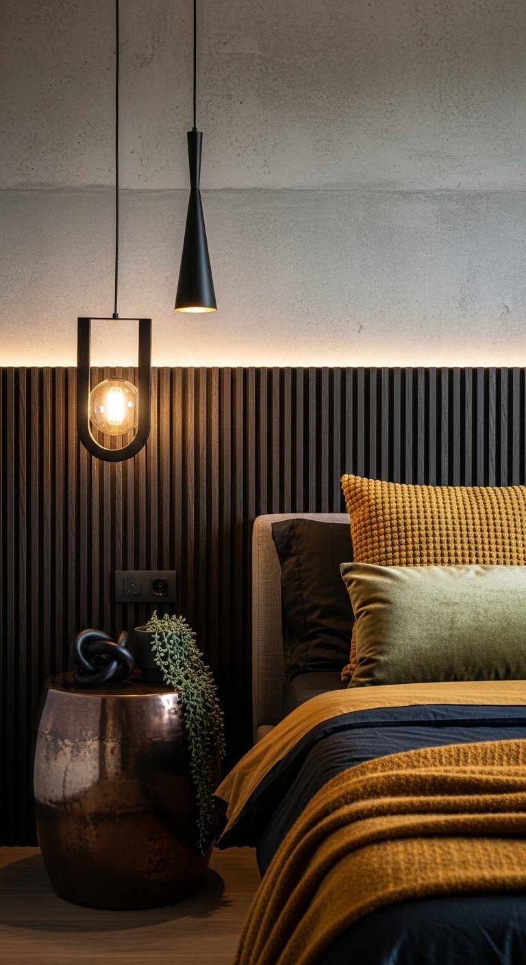 chambre tasseaux noirs chic