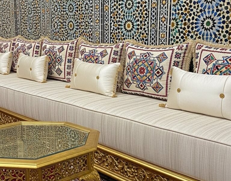 salon algerien zellige mur mosaique