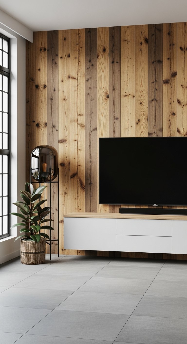 salon bardage bois rustique