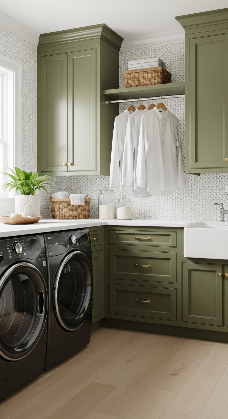 placards vert sauge buanderie