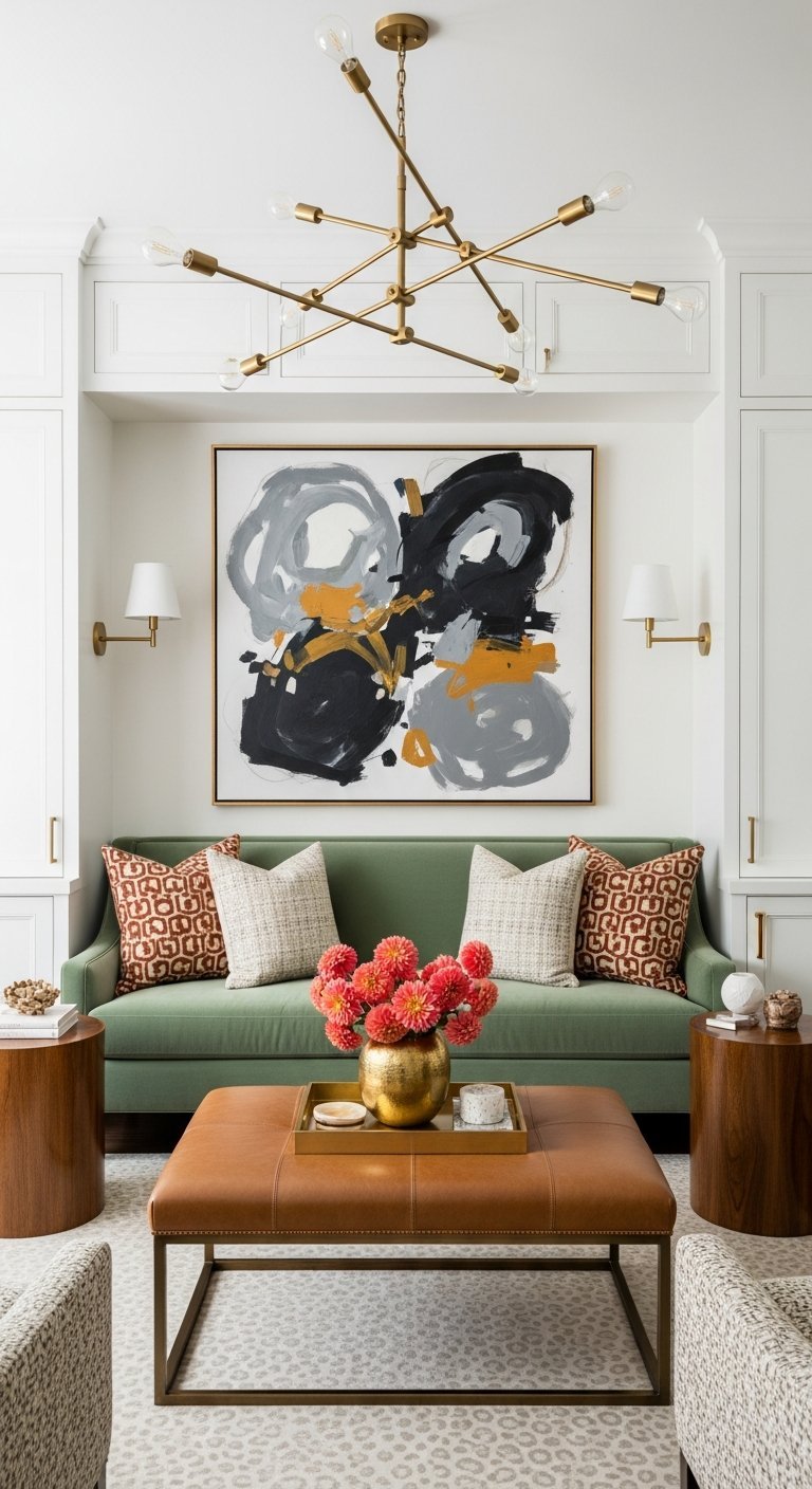 salon vert art abstrait