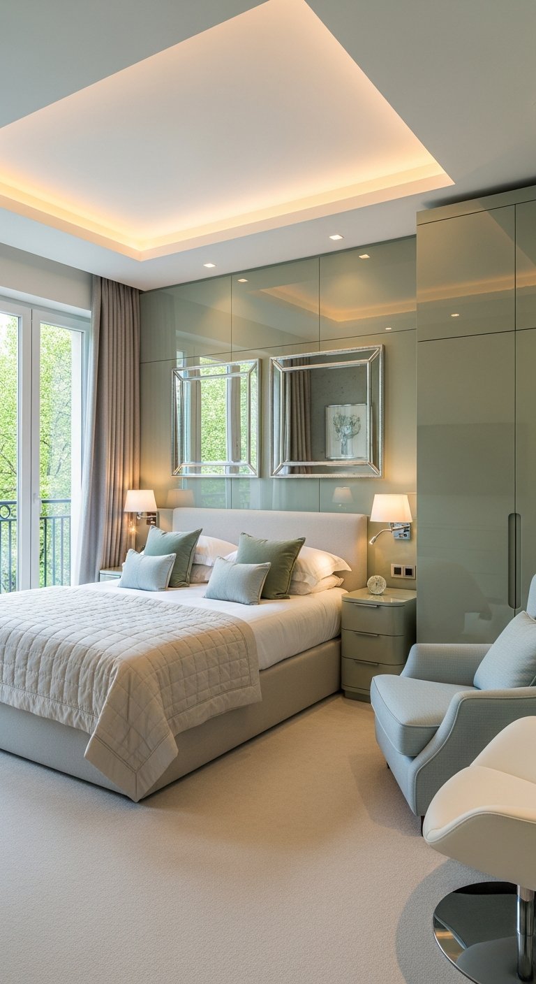 chambre parentale moderne vert sauge