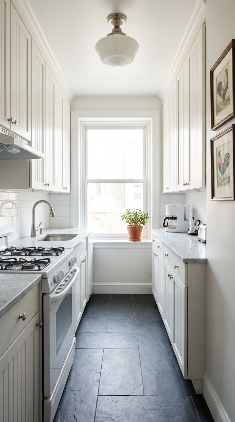 cuisine couloir sol ardoise